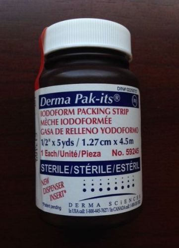 Derma Sciences Iodoform Gauze Packing Strips 1/2&#034;x15&#039; #59245 Sterile Pak-its