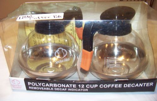 2 Commercial Coffee Pots, New,Regular or Decaf (removable decaf indicators)