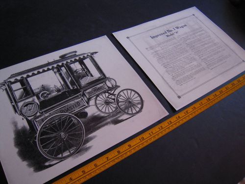 Antique Cretors Popcorn Wagon 2 Print Set - Improved No. 1 Wagon - Model &#034;A&#034;-