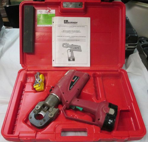 WORKING BURNDY PATRIOT CUTTING TOOL PATCUT129ACSR-18V WITH BATTRTY AND HARD CASE
