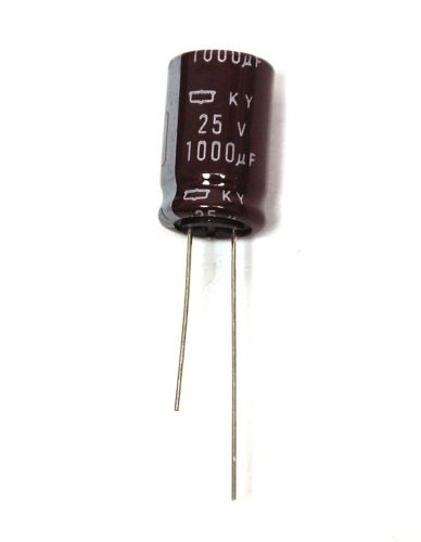 100pc Electrolytic Capacitor KY 1000uF 25V -55~+105°C 10000hr Nippon Chemi-Con