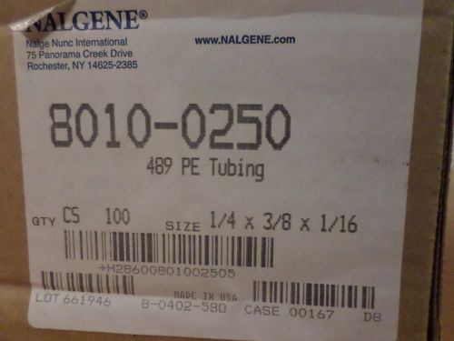 Nalgene 489 polyethylene pe laboratory tubing 1/4” id 3/8” od 8010-0250 (100 ft) for sale