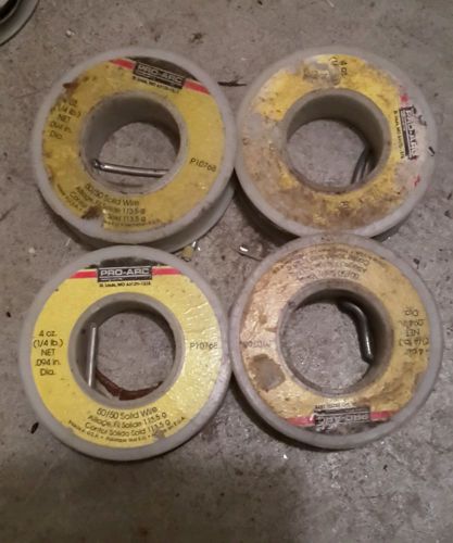 50/50 SOLID CORE SOLDER WIRE by PRO-ARC - 4 oz. SPOOL -  Lot of 4 - mpn# P10768