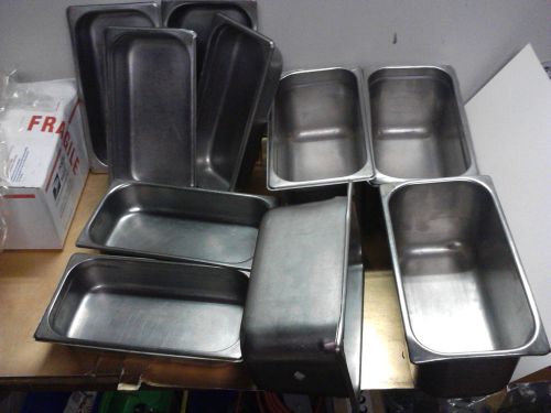 10 Stainless Steel 1/3 HOTEL PAN Deep Heavy Duty Steam Table Inserts Catering