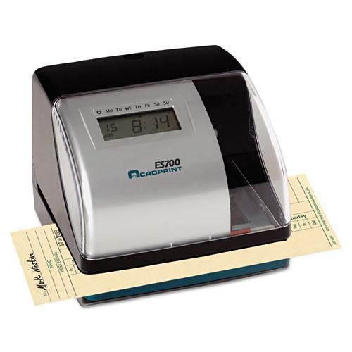 NEW ACROPRINT 010182000 ES700 Digital AutomaticTime Recorder, Silver and Black