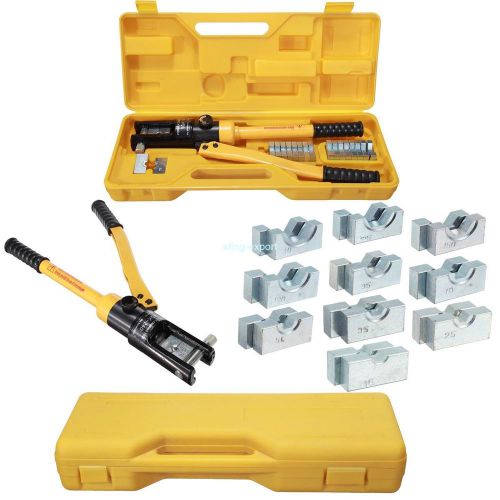16 ton hydraulic wire battery cable lug terminal crimper crimping with 10 dies for sale
