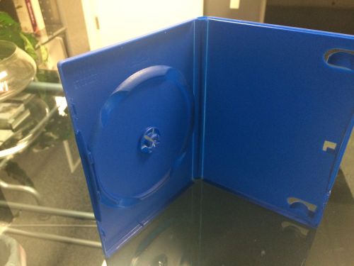 30 single Disk cases, Each holds two disks, blue , clear cover for art work, NEW