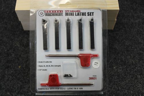 Central Machinery Carbide Tool 5 Piece Indexable Mini Lathe Set NEW IN PACKAGE