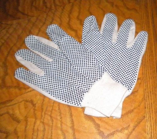 Ladies cotton pvc dotted work/garden gloves-lot of 10 pr. for sale