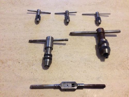 Vintage t handle tap lot - starrett 93, general 161 and more 6 pieces! for sale