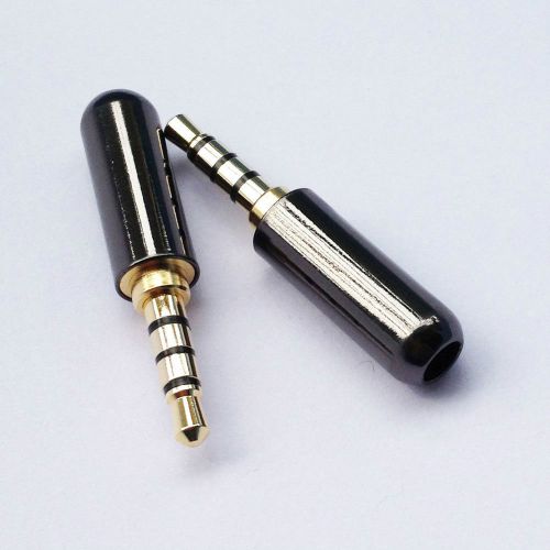 3.5mm 4 Pole Male Repair headphone Jack Plug Metal Audio Soldering &amp; Back cover