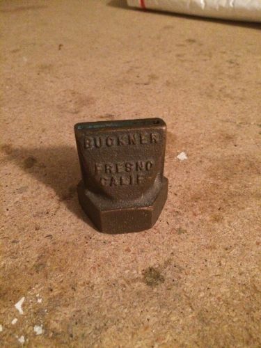BUCKNER Solid Brass Hose Nozzle Fresno, Ca.  1-1/4&#034; Threads Golf Course