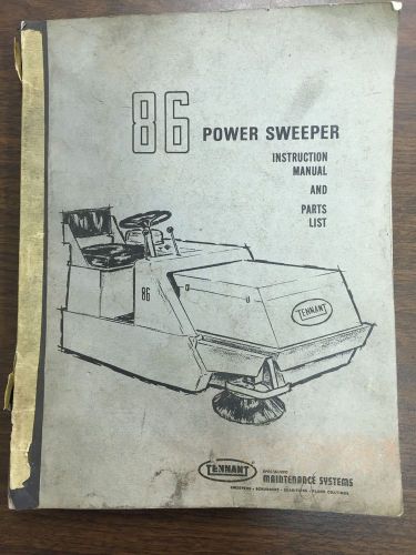 Tennant 86 Power Sweeper Instruction Manual &amp; Parts List