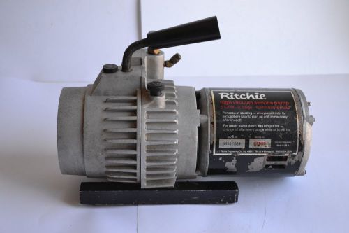 Ritchie yellow jacket 5 cfm vacuum pump 93000 2 stage thermal overload industria for sale