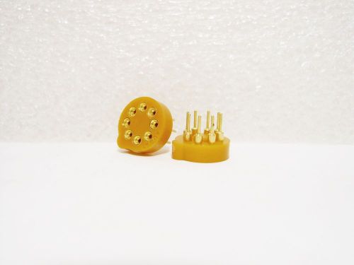 (2) NOS Augat 8-Pin Brown GOLD Relay IC Op Amp Transistor Tube PCB Mount Socket