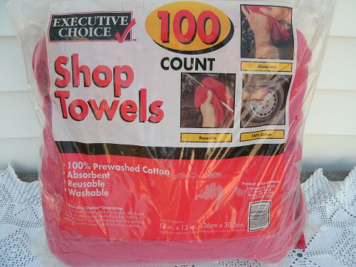Shop Towels/Rags --Cotton--100 Pcs--New In Package--Reusable-