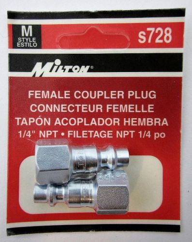 Milton s728 Coupler Plug 1/4&#034; NPT Female 10 packs 20 pieces total not surplus