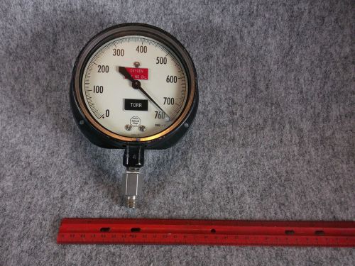 ACCO  Helicoid 0-760 mm/Hg vacuum gauge 4 1/2&#034; face   1515A
