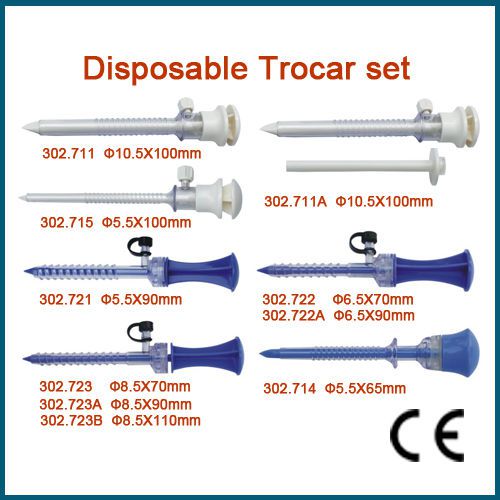 Brand New Disposable Trocar set Laparoscopy 302.711/715/711A/721/722/722A/723