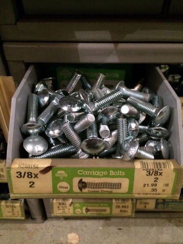 Lot of 36 hillman carriage head bolts 3/8&#034; x 4 1/2&#034; zinc plated steel for sale