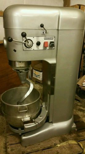 80 quart commercial hobart mixer w/ bowl,dough hook,paddle,electric lift,&amp; dolly for sale