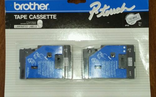 Genuine Brother TC-MOZ 2 PACK Tape Cassettes for P-touch Black on Clear