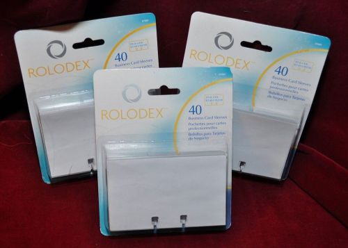 Rolodex 120 Business Card Sleeves #67691 ~ 3-40 Count New Packages