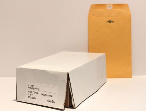 Clasp Envelope Mailer #55 Clasp 6 x 9, 28 Brown Kraft - 100 per Box