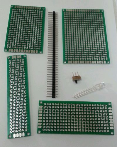 4pc PCB Board set 2x8 3x7 4x6 5x7cm Protoboard Double-sided Fiberglass DIY USA