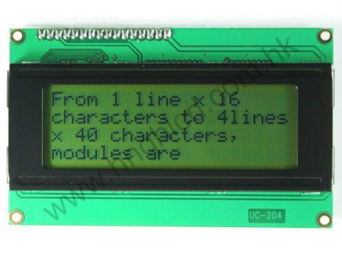 1pc 2004 20x4 HD44780 Character LCD Display Module LCM Yellow Green (98 x 60mm)