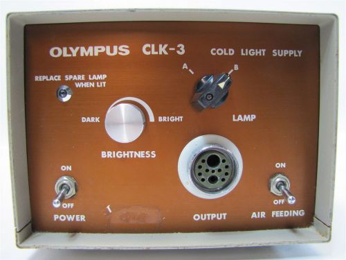 Olympus CLK-3 Non Surgical Endoscopic Dual Lamp Cold Light Supply Source System