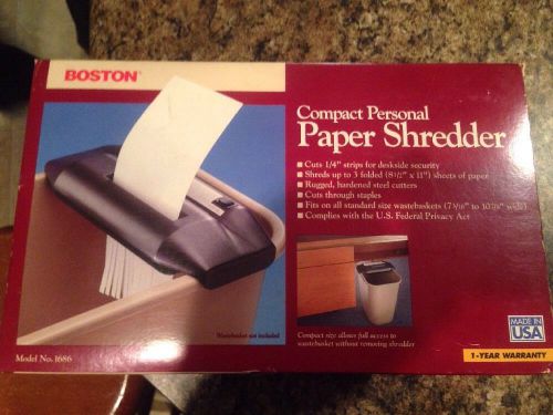 Boston Electric Compact Personal Paper Shredder Made In USA Free Shipping