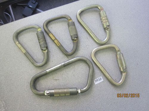 Lot of 5 Steel Twist Rotating Lock Carabiner 3600LBS 16KN