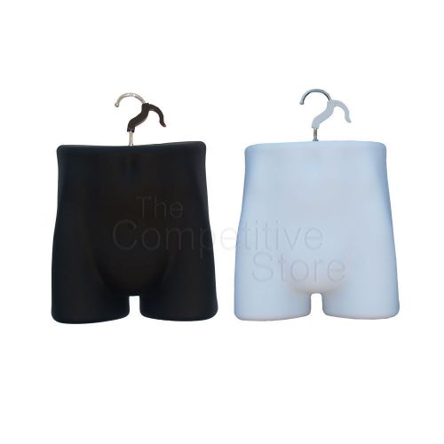 Black + White Male Trunk Mannequin Hanging Form  Display S-M Sizes