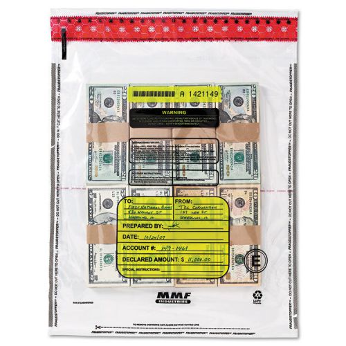 4 bundle capacity tamper-evident cash bags, 15 x 20, clear, 250 bags/box for sale