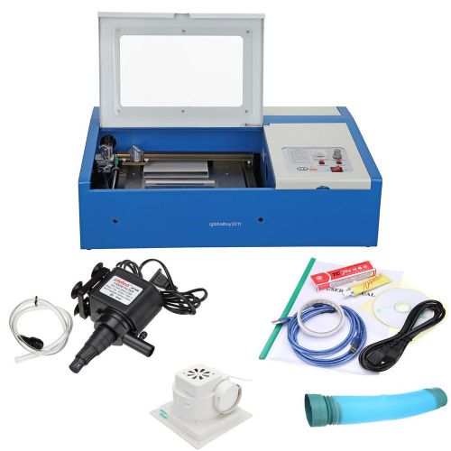 40w co2 laser cutter engraver cutting machine support corel draw w/ cooling fan for sale