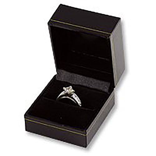 New Classic Cartier Design Style Ring Gift Box Black Leatherette