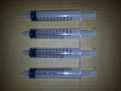 4  12CC Syringes with Luer Lock Dispense Adhesive Glue Grese Paste