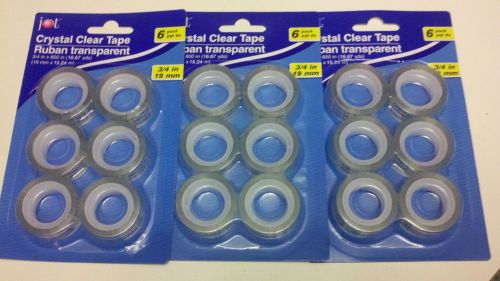 18 roll of Crystal Clear Tape Dispense 3 Packs