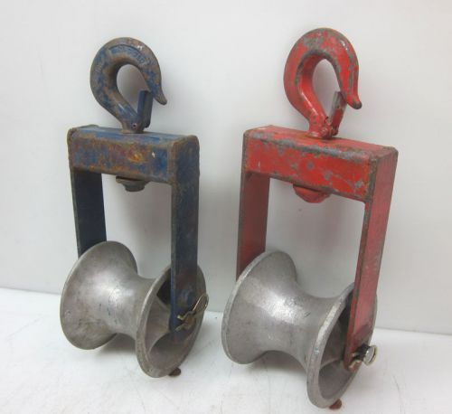 Lot of 2  6&#034; hook-type cable sheave puller pulley btc 5 wll-2t for sale
