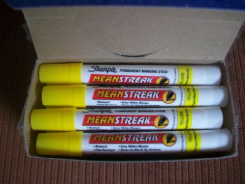 Sanford Mean Streak Permanent Marking Stick, Yellow (Set of 12) 85005