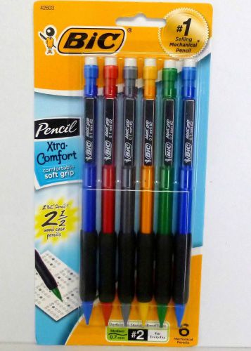 Bic Mechanical Pencil Xtra Comfort #2 Fine 0.7mm for Everyday 6-Pack