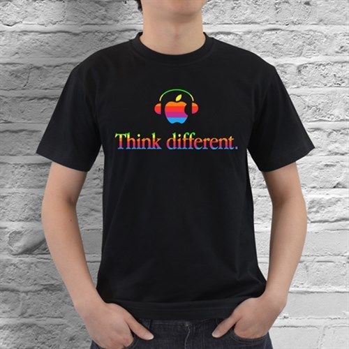 New Apple Think Different Mens Black T-Shirt Size S, M, L, XL, XXL, XXXL