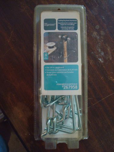Real organized locking peg hook assortment 32 pieces new in box for sale
