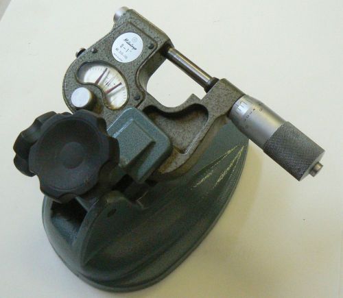 Mitutoyo 0-1&#034; indicating micrometer 510-105 with stand 156-101-10 for sale