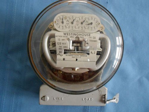 Westinghouse Electric Meter, 15 Amps, 120 Volts, Two Wire, Type CA