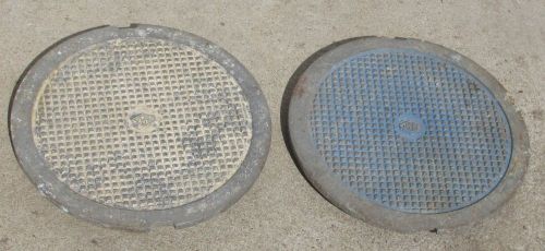 2 Vintage Aluminum EBW Water Meter Cover