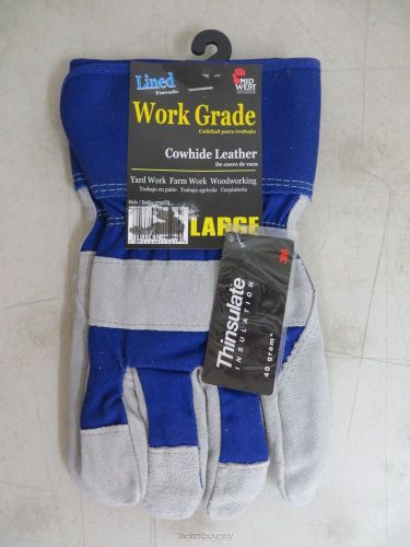 Midwest Gloves  7750TH-L-AZ-6 Men&#039;s L - Suede Cowhide Leather Palm Work Gloves