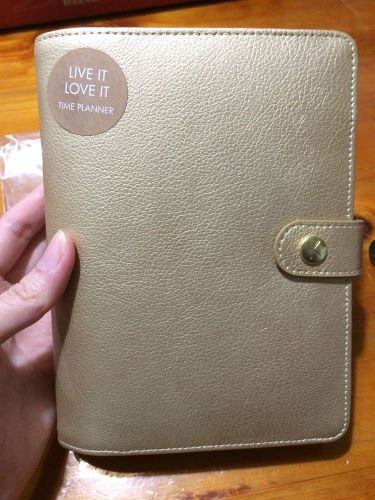 Kikki K gold medium time planner diary leather BRAND NEW