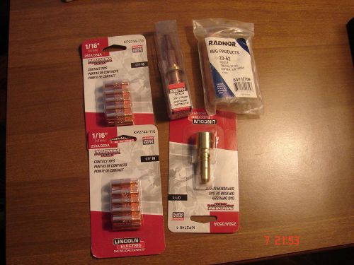 Acetylene, contact tips, smith,3/8 1/16. gas diffuser lot of 23 for sale